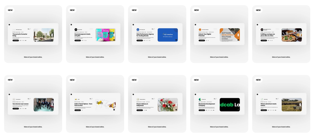 Example profile design/ui on onefreepage.com®