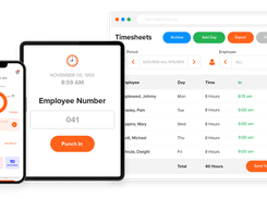 Easy employee clock-in and clock-out from any device.