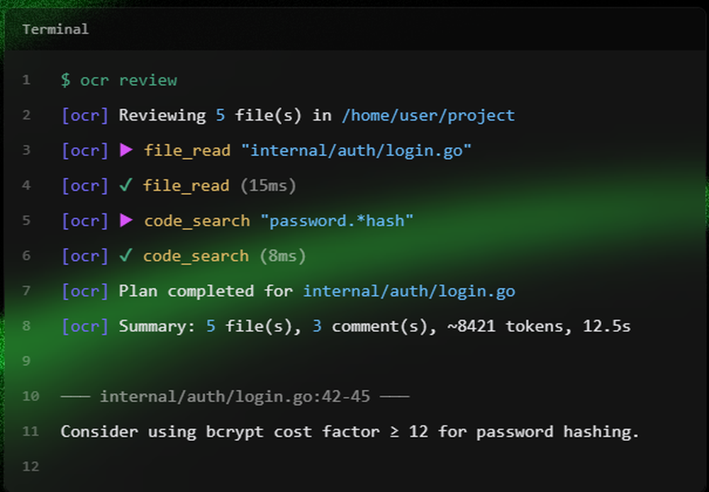 Open Code Review Screenshot 1