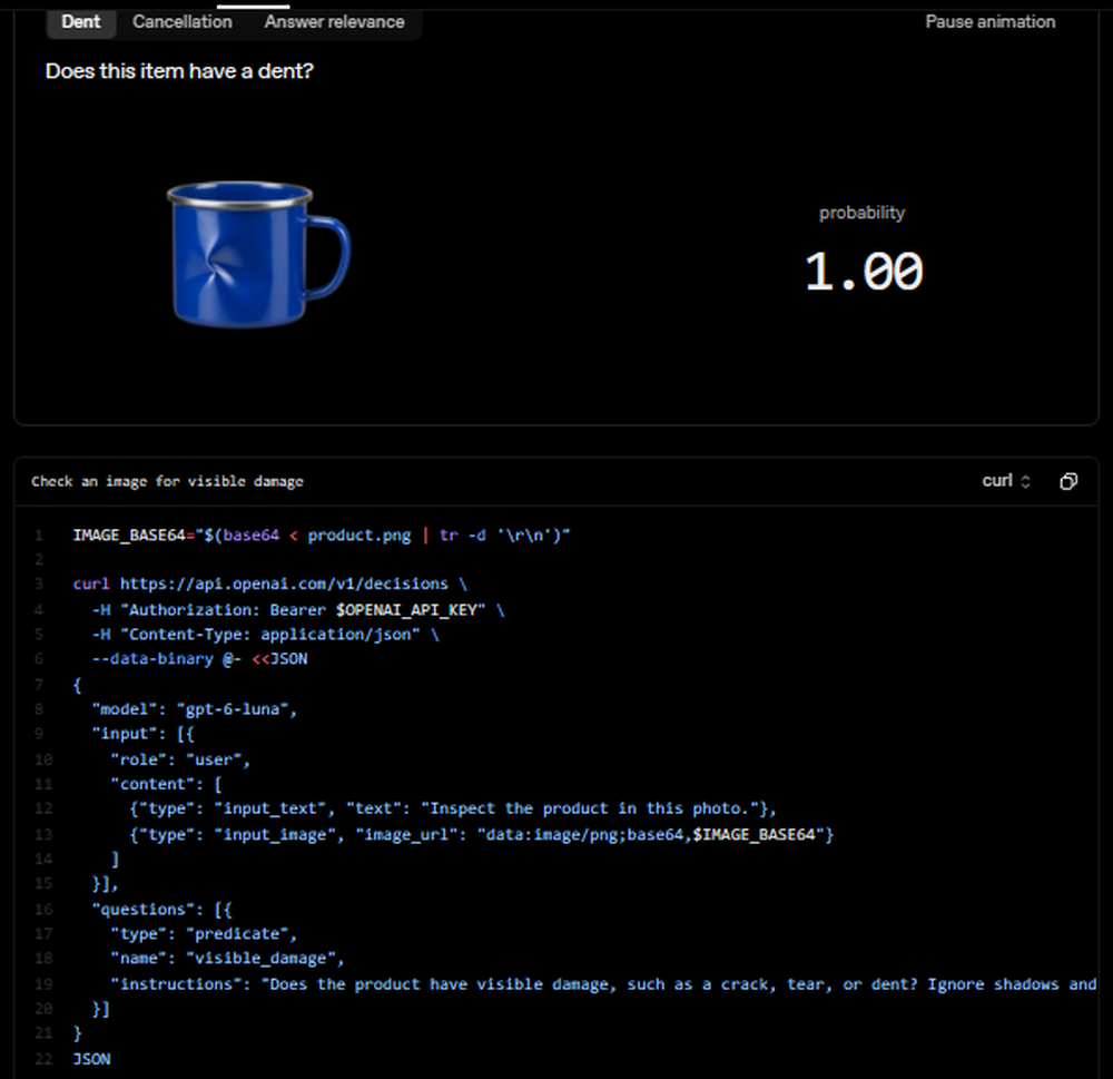 OpenAI Decisions API Screenshot 1