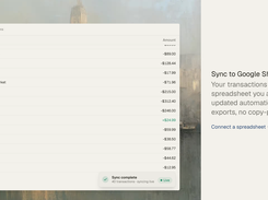 Transactions sync automatically to Google Sheets and Excel