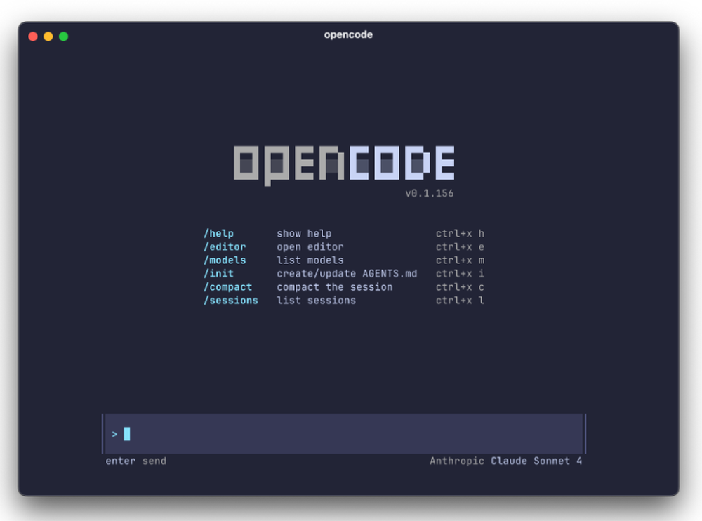 opencode Screenshot 1