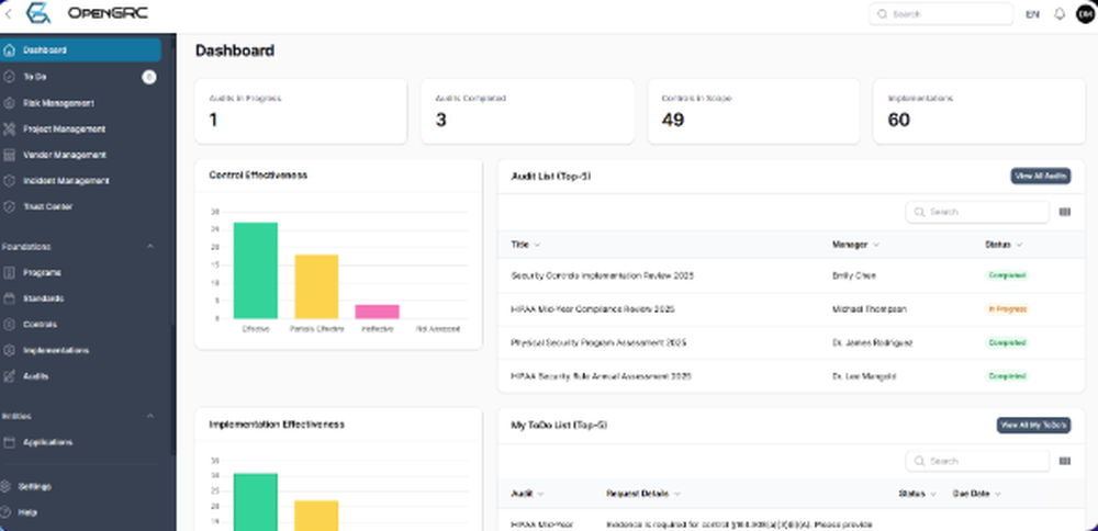 OpenGRC Screenshot 1