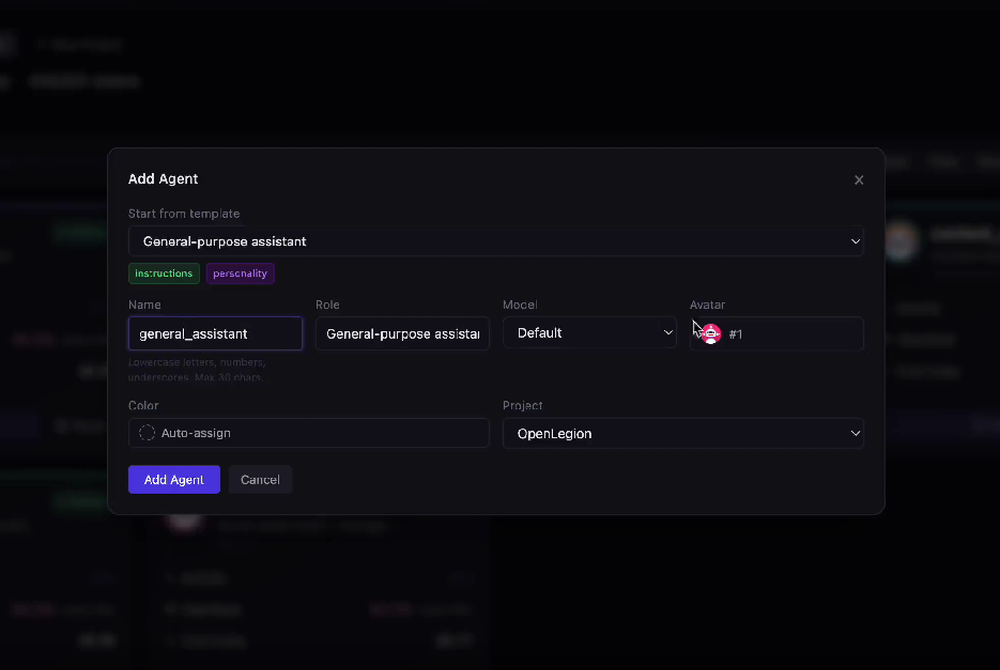 OpenLegion Screenshot 1