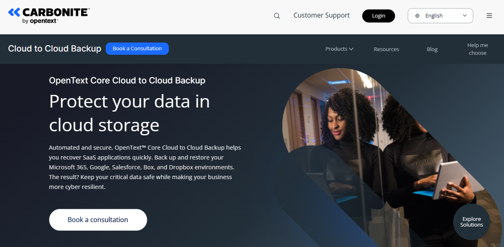 OpenText Core Cloud to Cloud Backup Screenshot 1