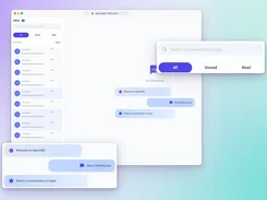 OpenVBX inbox with conversation search and All, Unread, and Read filters.