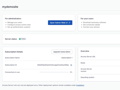 Access Server Link Home Screen