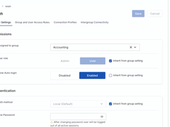 Access Server User Settings