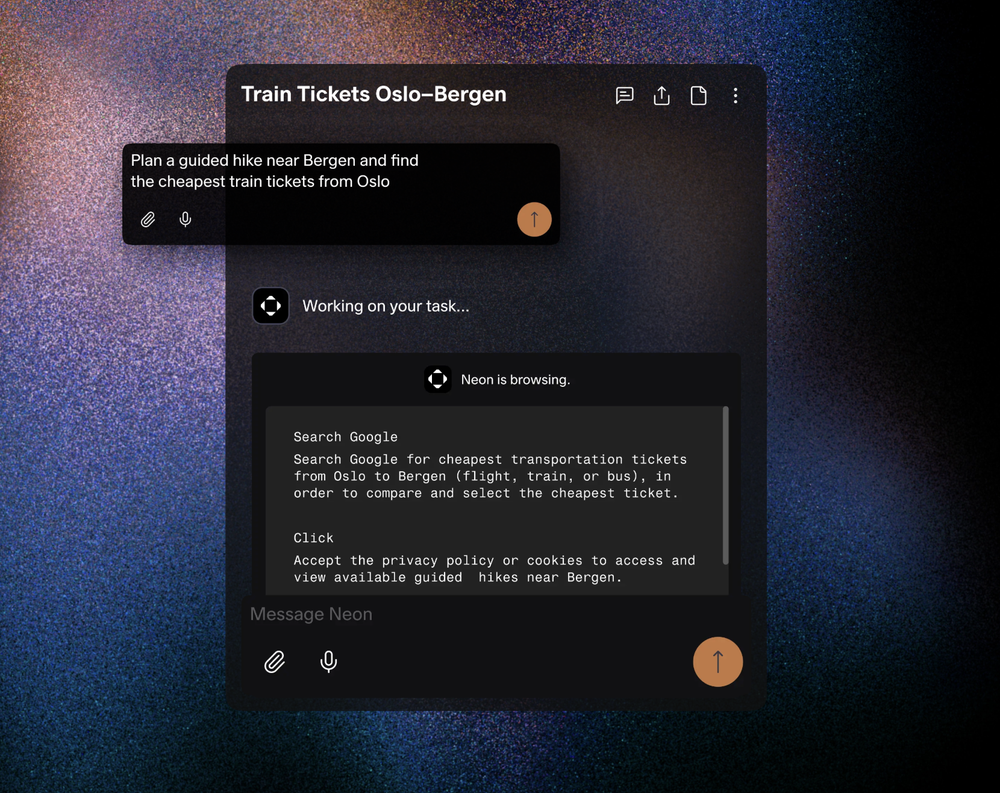 Opera Neon Screenshot 1
