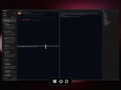 Orca desktop application with a worktree sidebar, split terminal panes, and file explorer; a keyboard shortcut overlay appears at the bottom.