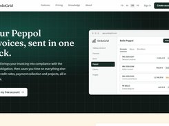 OrdoGrid public website — Peppol invoicing and project management overview.