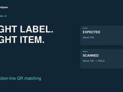 Production QR matching comparison between expected and scanned serials.