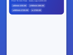 You set the tariff — tiered pricing, free minutes and a daily cap