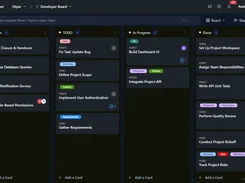 Otper board view - Kanban workspace with list columns and cards
