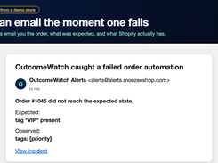 Email alert when an automation fails