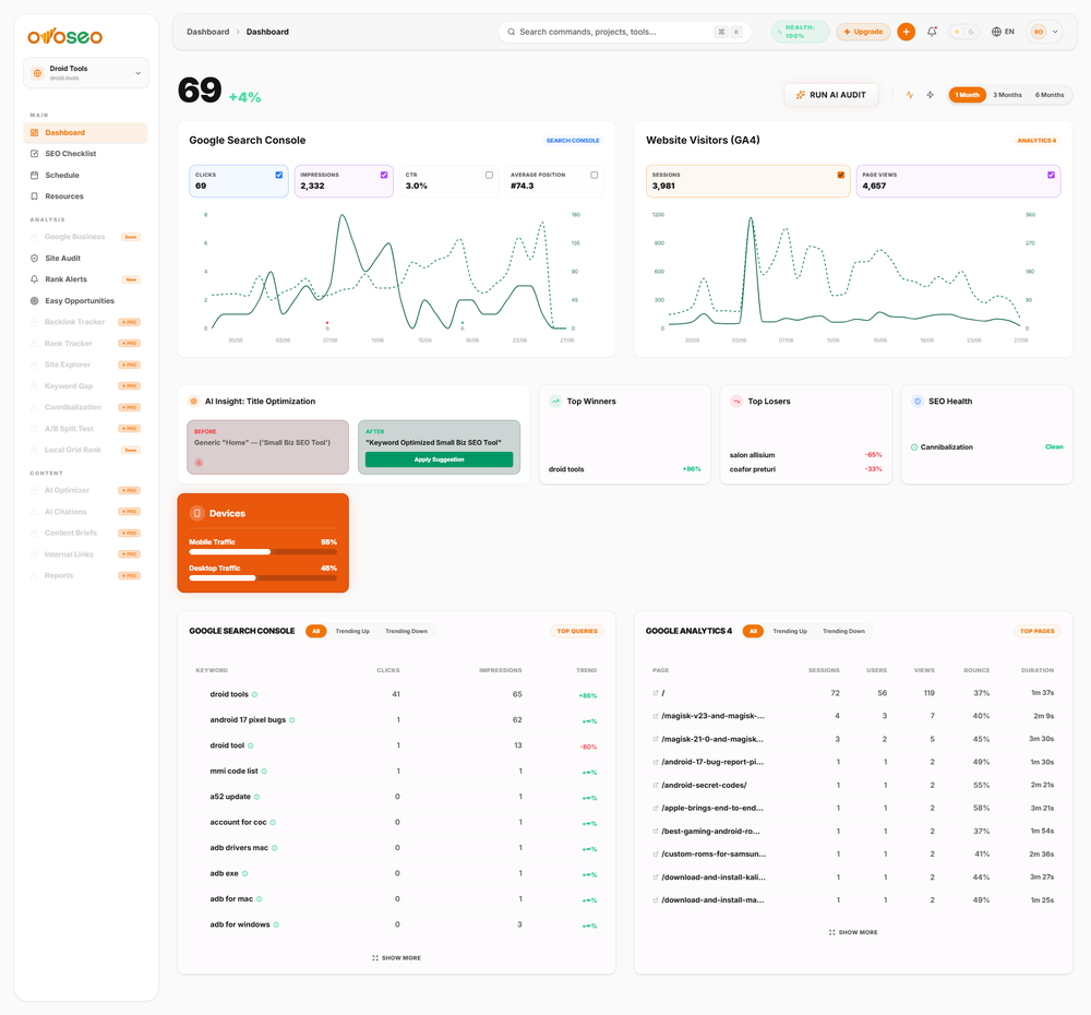 OvoSEO Screenshot 1