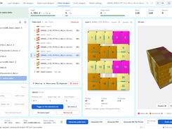 Pallet stack designer with 3D view