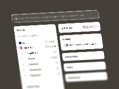 Legal search interface with a keyword search bar, sources panel, Denmark jurisdiction filter, and result visibility toggle.