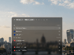 Pandektes-style court-source selection interface showing selected EU and higher courts over a blurred London background.