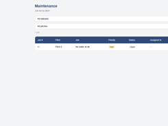 Maintenance Job list