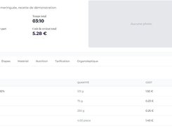 Recipe management with automatic ingredient costing, cost price calculation and profitability tracking.