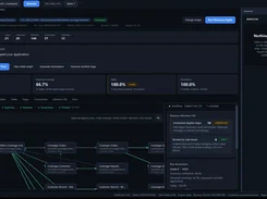 Pathfinder Studio Discover dashboard showing discovery metrics, coverage and safety cards, an application map, and an inspector panel.