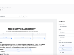 Signing template dashboard designer