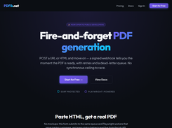 Fire-and-forget PDF generation: submit a URL or HTML, get a signed webhook when the PDF is ready
