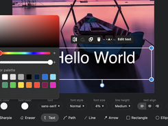 Pintura image editor annotation mode and color picker