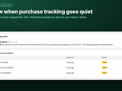 Checkout events stopped alert