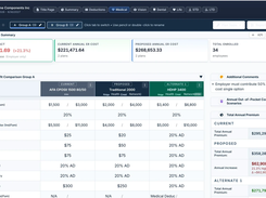 Compare medical plan designs side by side across current, proposed, and alternate options.