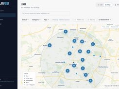 Planning-application leads mapped across your service area
