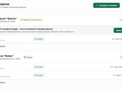 Locations and review-page management dashboard with view counts.