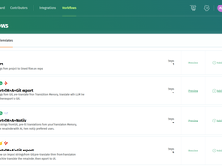 Workflows page