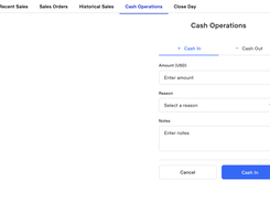 Back office dashboard
