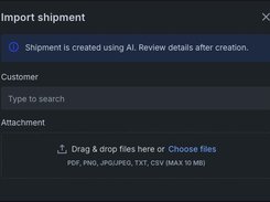 AI load import: builds a load from a tender email or rate confirmation