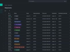 Shipments view: every load, status and carrier in one place