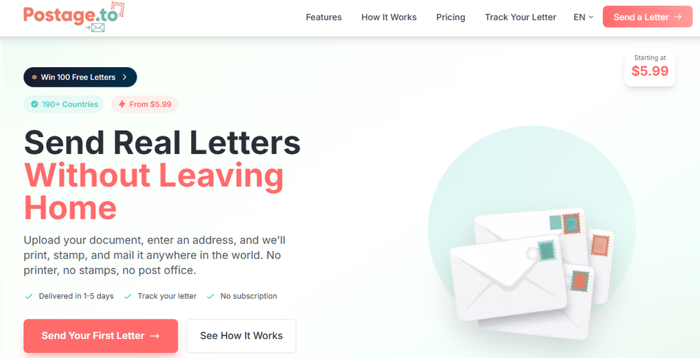 Postage.to Screenshot 1