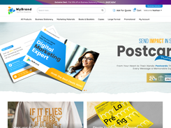 Branded storefront view showing customizable product catalogs, dynamic print templates, user permissions, and self-service ordering.