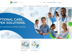 Sub-organization portal showing localized catalogs, department spend controls, custom branding, and role-based ordering permissions.