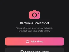 Mobile Capture screen offering photo capture or photo-library selection.