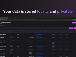 Data is stored locally and private