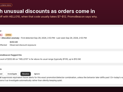 Flagged order with the reason