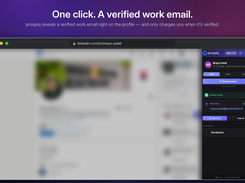 One click: reveal a verified work email on any LinkedIn profile