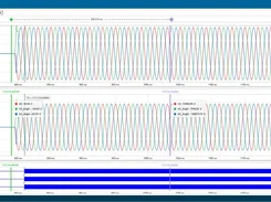 ProWave COMTRADE Viewer displaying analog waveforms, measurement cursors, and digital channels.