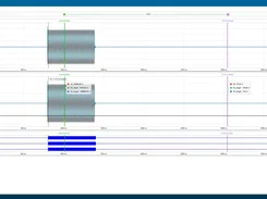 Wide timeline view of analog waveform events and digital channel states.