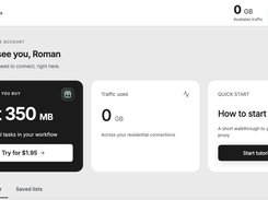 ProxyLane dashboard: traffic balance and quick start