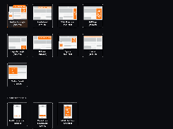 Pyrobid Select Zone Dimension screen showing desktop and mobile advertising formats, including rectangle, leaderboard, skyscraper, billboard, and mobile full-page sizes.