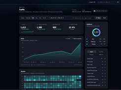 Qlynic founder console: website traffic, visitor trends and audience analytics.