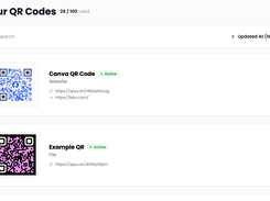 QR Cake easy to use dashboard for managing existing QR Codes